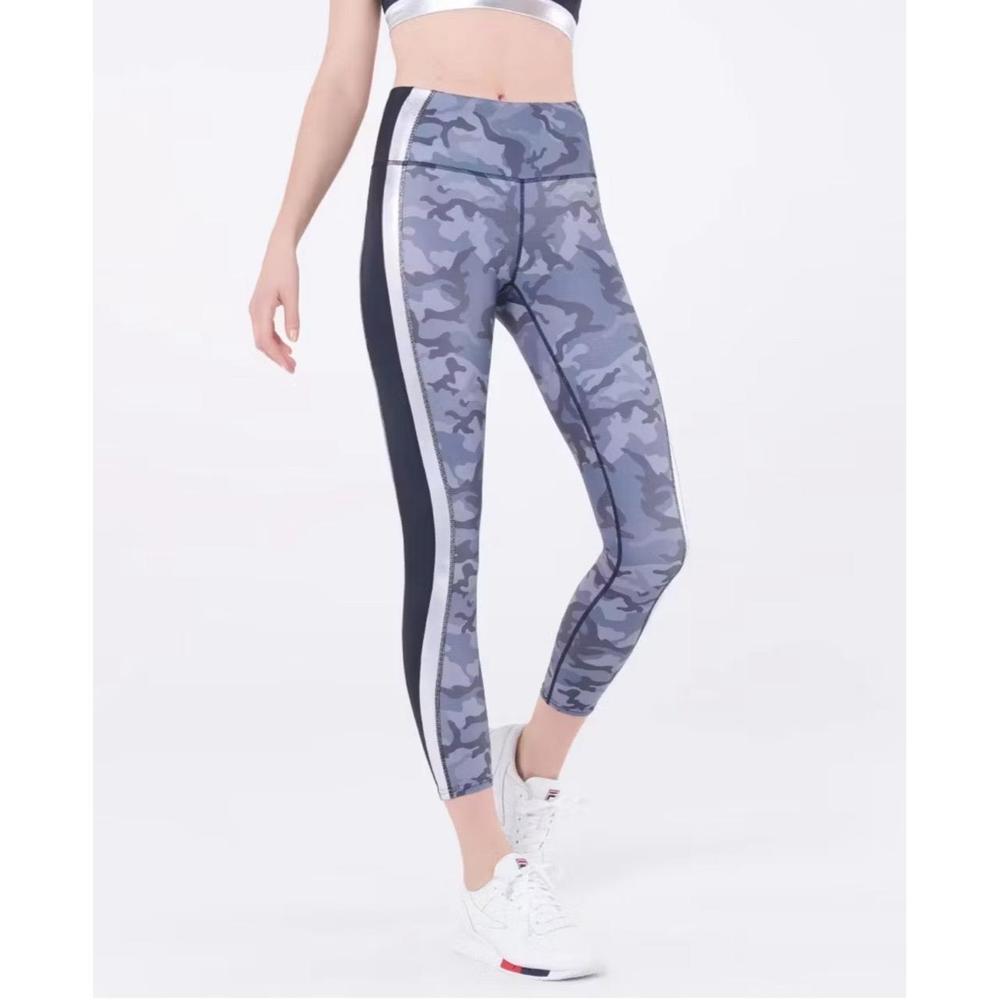 Veronica Beard X Bandier Ronda Leggings Camo Metallic Side Stripe Sophisticated